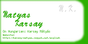 matyas karsay business card